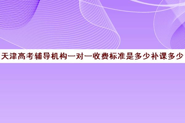 天津高考辅导机构一对一收费标准是多少补课多少钱一小时(天津高三培训机构排名前十)