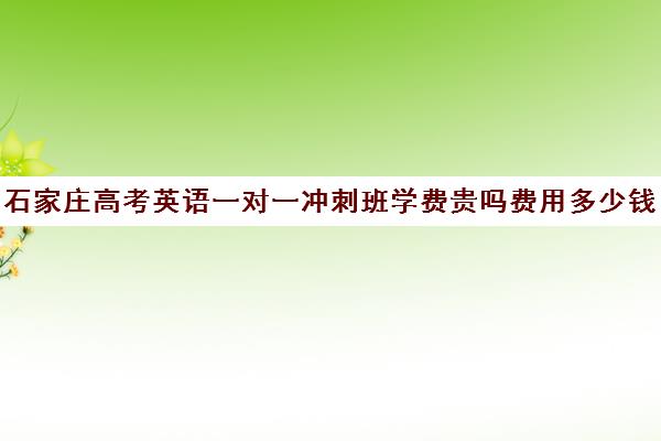 石家庄高考英语一对一冲刺班学费贵吗费用多少钱(高考冲刺班一般收费)