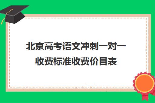 北京高考语文冲刺一对一收费标准收费价目表(高考一对一辅导班)