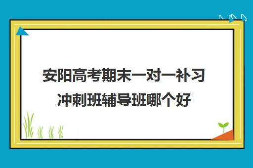 安阳高考期末一对一补习冲刺班辅导班哪个好