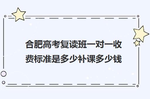 合肥高考复读班一对一收费标准是多少补课多少钱一小时(掌门一对一收费标准多少钱一小