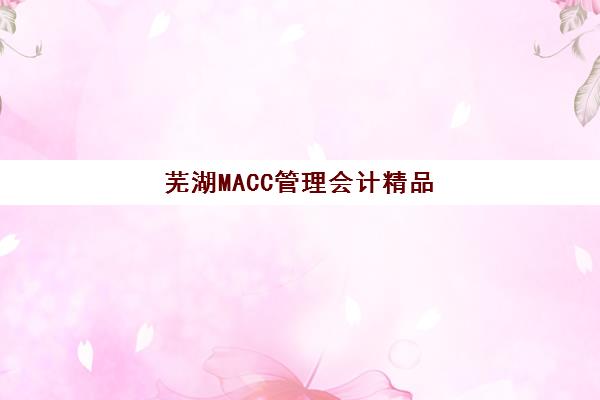 芜湖MACC管理会计精品课程报名何时确认？2025年时间表、课程特色与报考全指南