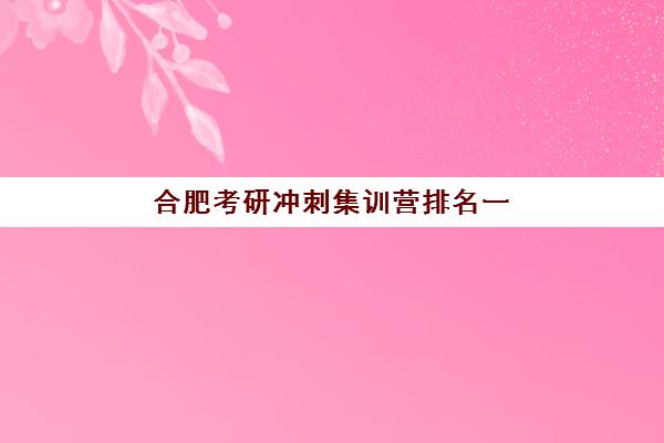 合肥考研冲刺集训营排名一览表最新如何查询？2025年十大权威榜单、课程对比与科学择校全指南