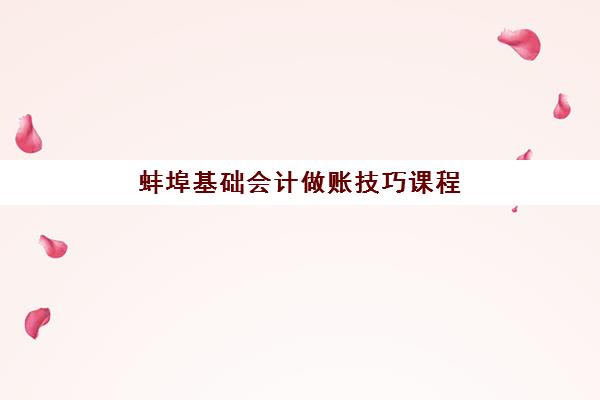 蚌埠基础会计做账技巧课程预报名时间2026如何查询？最新官方时间表与全程报名操作指南