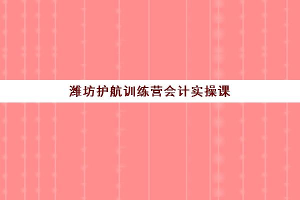 潍坊护航训练营会计实操课程培训学校排名前十如何选择？2025年最新榜单与科学择校全指南