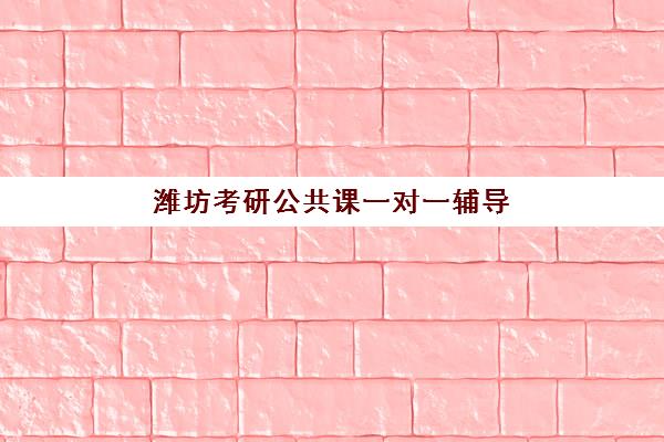 潍坊考研公共课一对一辅导补习培训基地有哪些地方，如何选择最适合的辅导机构？