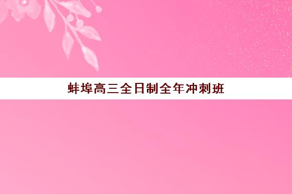蚌埠高三全日制全年冲刺班2025年时间是多少？最新学期规划与科学备考时间表全解析
