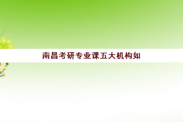 南昌考研专业课五大机构如何选？2025年竞争力报告、师资对比与择校指南