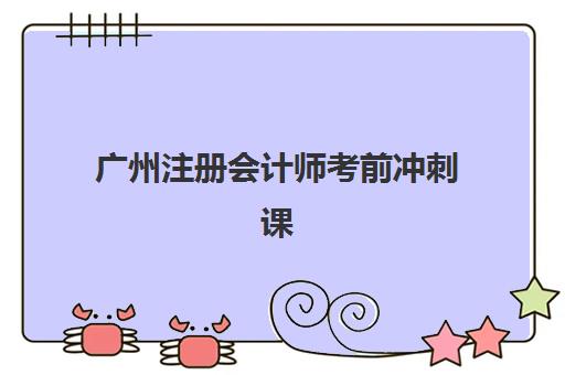 广州注册会计师考前冲刺课程培训学校排名一览表，如何选择最佳机构及2025年备考全攻略
