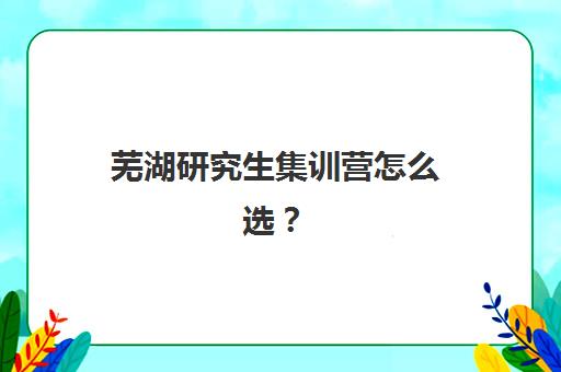 芜湖研究生集训营怎么选？2025年海文、文都等五大机构课程特色与选择指南全解析
